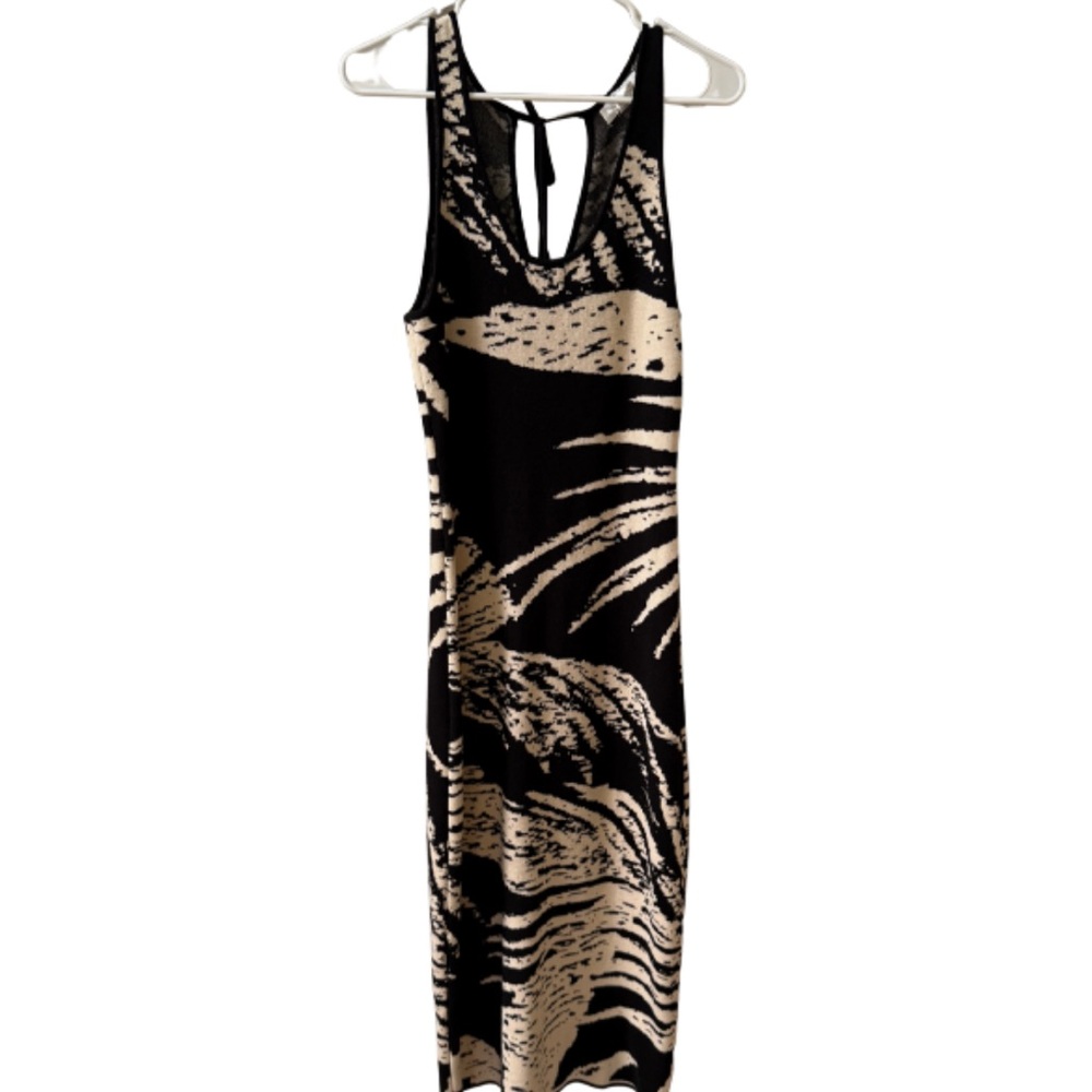 House of Harlow 1960 Bodycon Maxi Elegant Black and Cream Sleeveless Dress